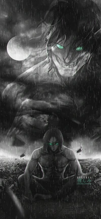 Dark Reflections: Eren's Struggle Against His Titan Form