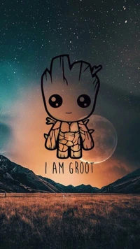 Eu sou Groot: Paisagem encantada com o icônico personagem da Marvel