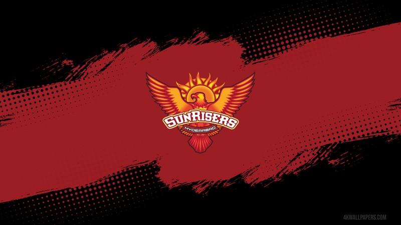 Логотип sunrisers на красном фоне (sunrisers hyderabad, индийская премьер лига, indian premier league, ipl, ипл 2021)