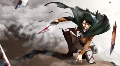 Levi Ackerman in Action: A Fierce Battle Against Titans