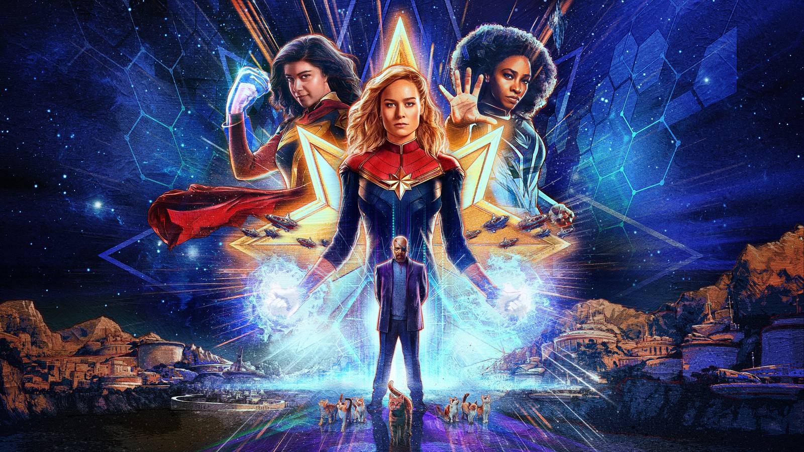 Capitana marvel y los vengadores llegan a los cines (los maravillas, 5k, 2023 películas, capitana marvel, captain marvel)