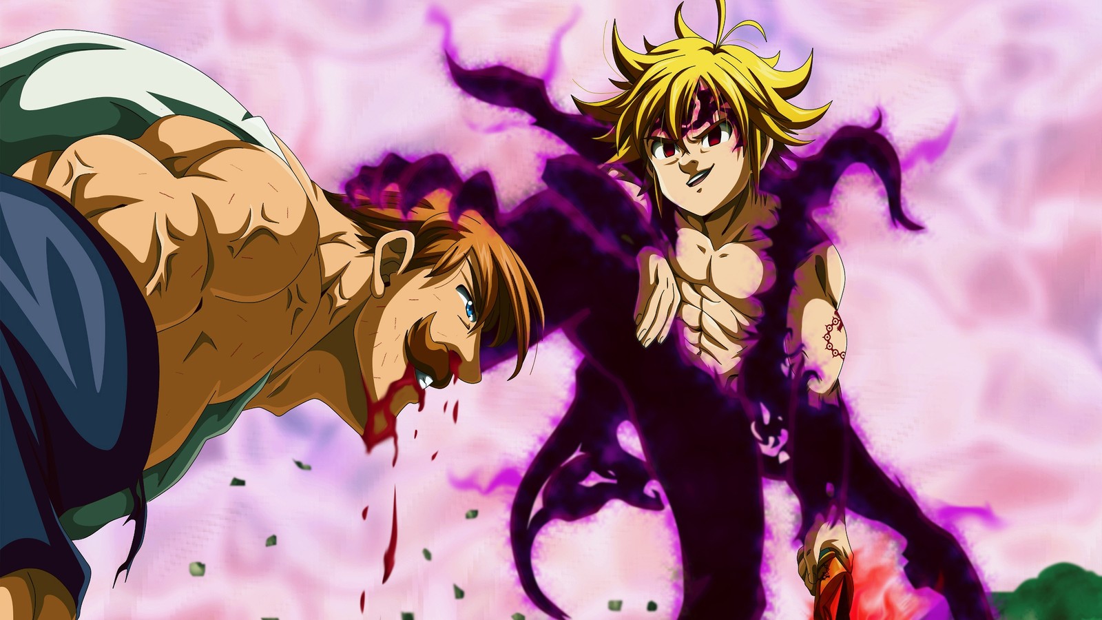 meliodas, escanor, nanatsu no taizai, the seven deadly sins, anime wallpaper