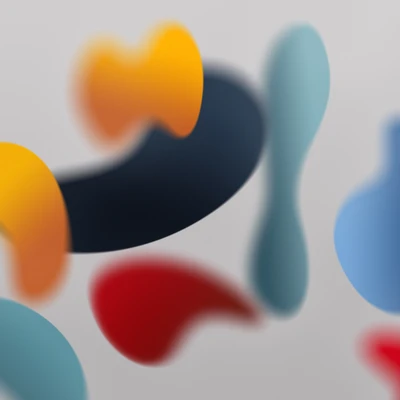 Abstract Colorful Shapes in Soft Focus – iOS 15 Wallpaper