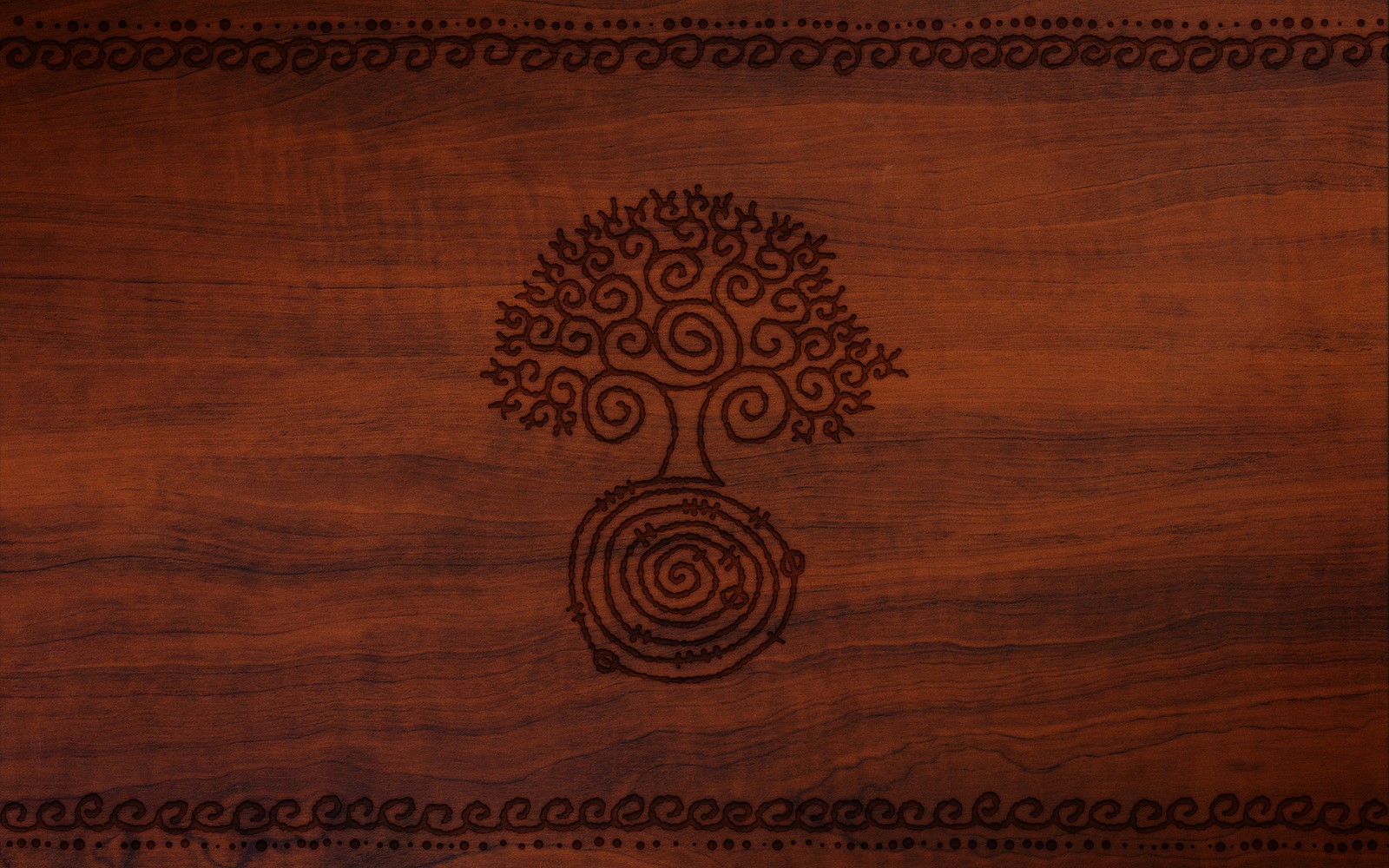 A close up of a wooden table with a tree on it (wood, brown, pattern, hardwood, wood stain)