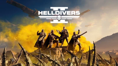 Helldivers 2 Key Art: Squad Ready for Battle Against Alien Threats