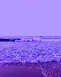 aesthetic, beach, landscape, ocean, purple