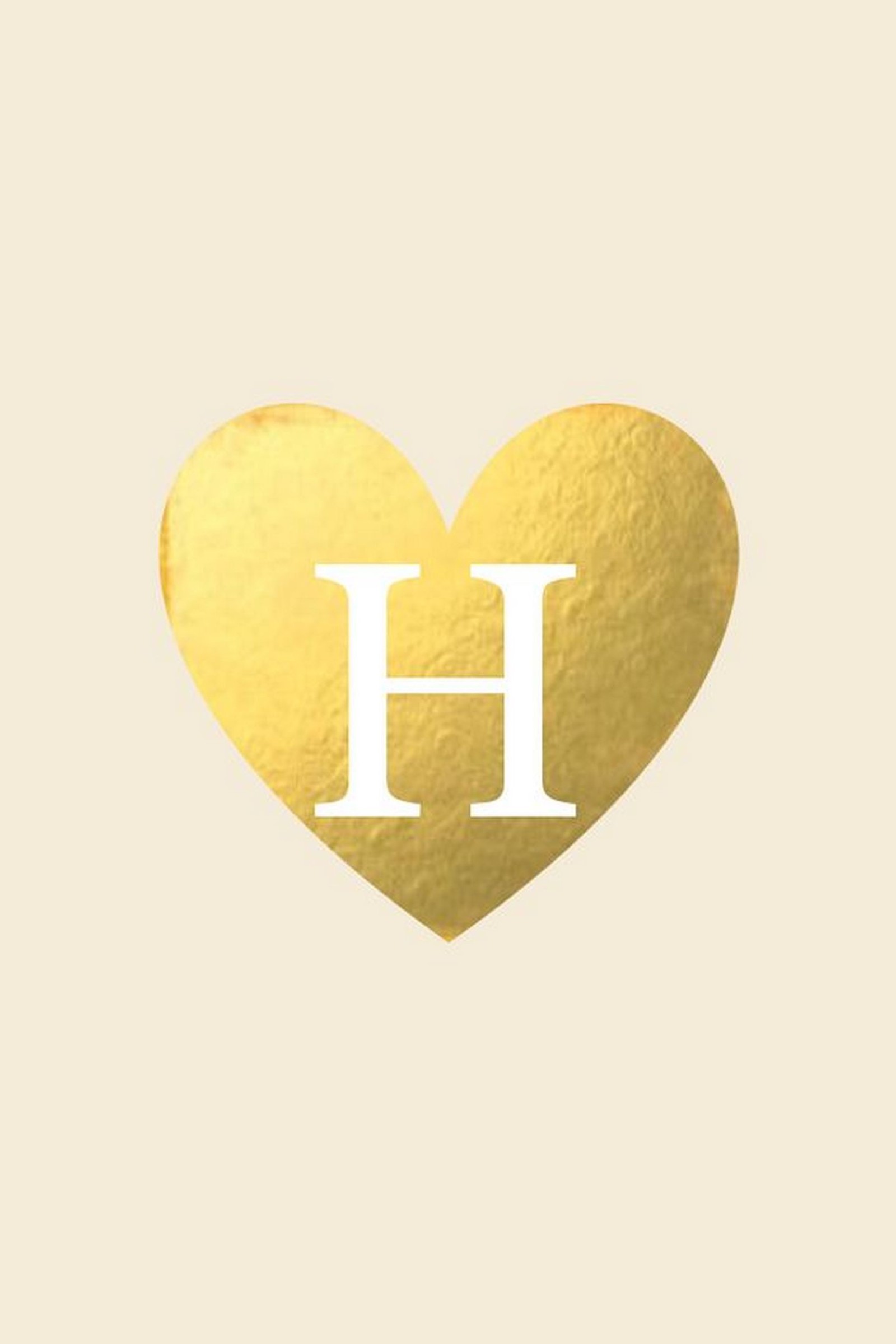 A gold heart with the letter h on it (forever, gold, let, logo, love)