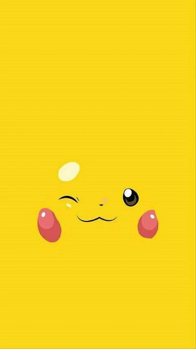 Pikachu: A Playful Pikachu Smiling Against a Bright Yellow Background