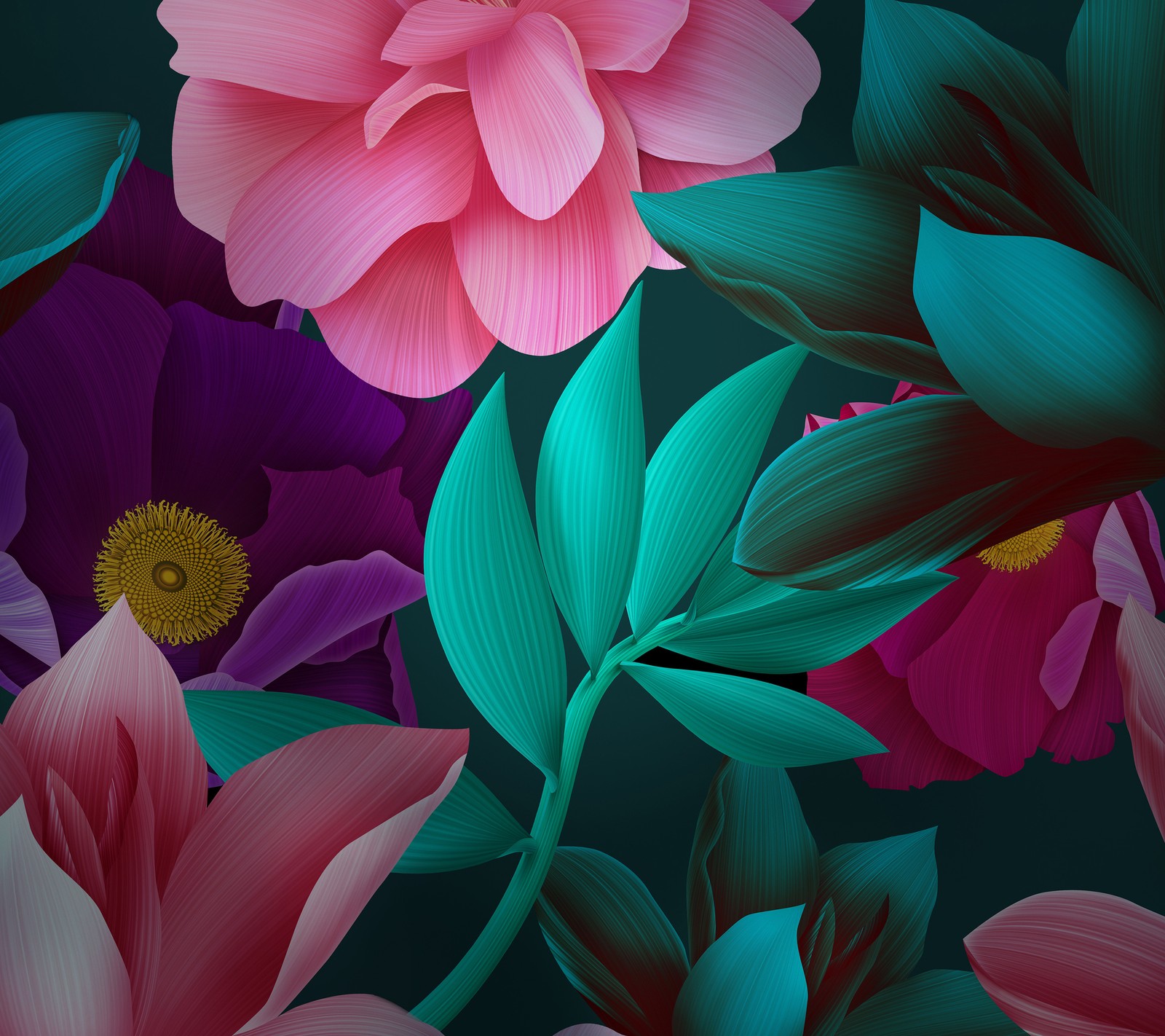 Un gros plan d'une fleur avec de nombreuses couleurs différentes. (7itech, fleurs, lotus, mate10, rose)