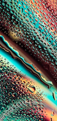 Fluid Patterns: Azure and Aqua Droplets on a Vibrant Background