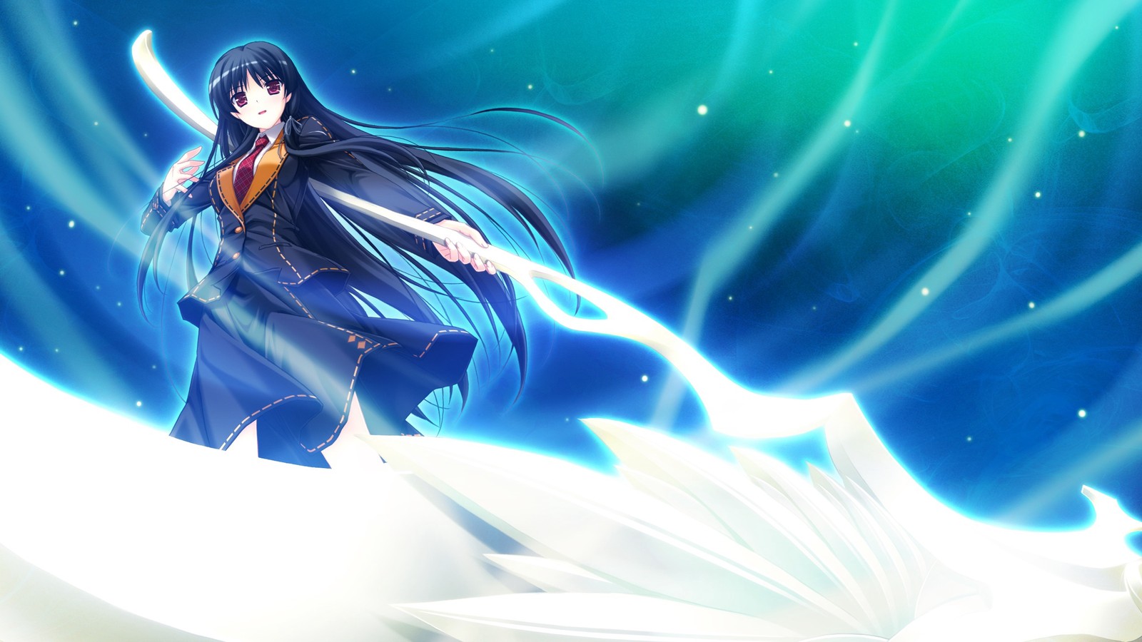 anime, shinigami, long hair, graphic design, illustration wallpaper