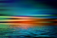 Tranquil Sunset Reflections on a Vibrant Ocean Horizon