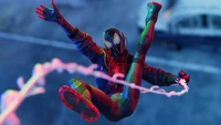 Spider-Man : Miles Morales en pose d'action dynamique – PlayStation 5