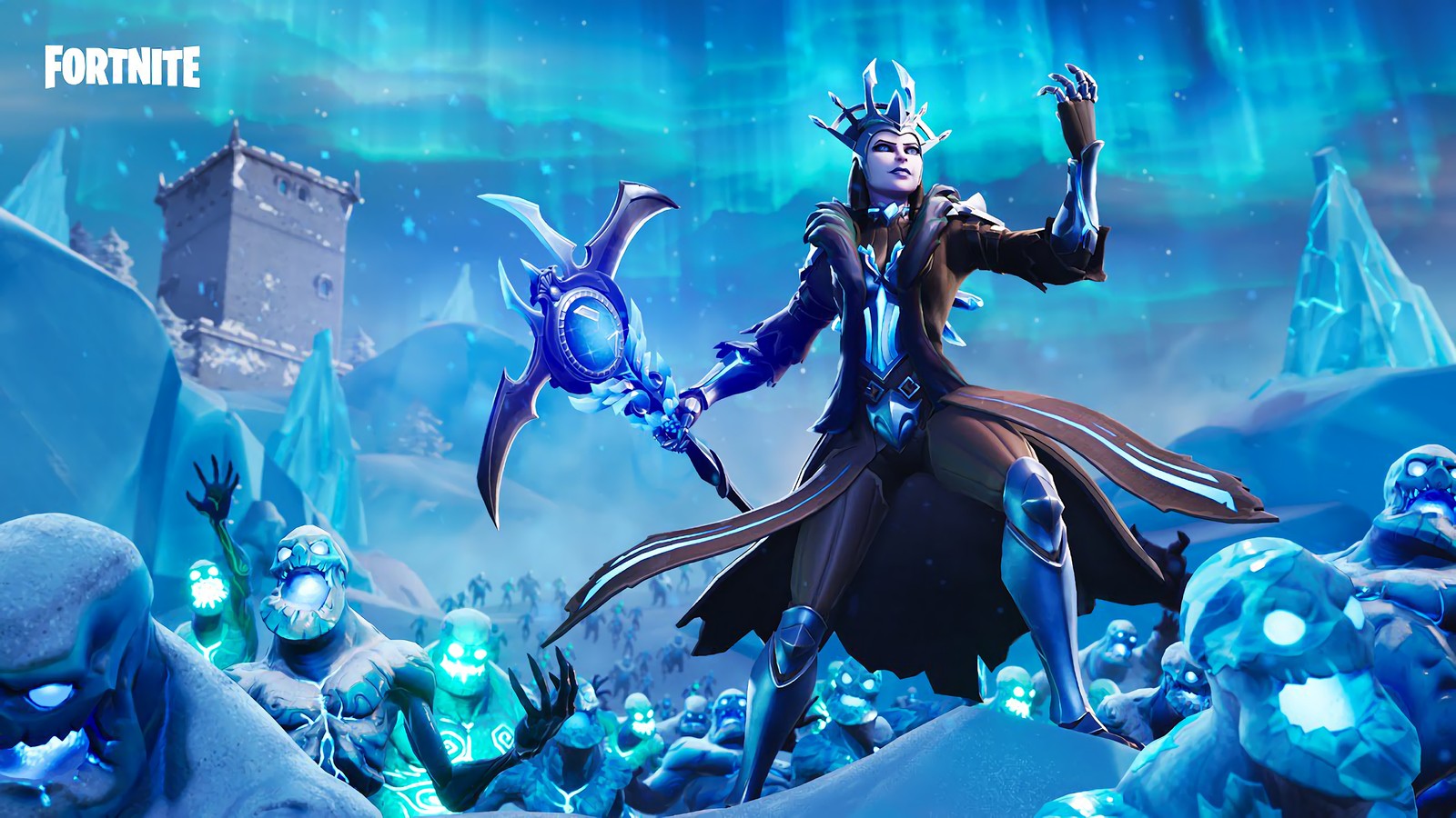 Скачать обои fortnite battle royale, видеоигра, the ice queen