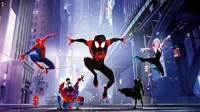 Danza dinámica de Spiderman y aliados en la expansión urbana