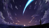 Starlit Dreamscape: A Seeker Beneath a Celestial Comet