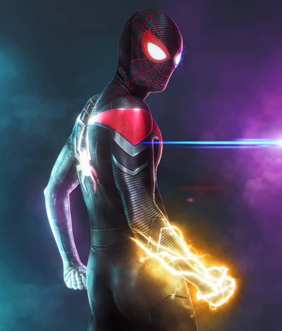 Dynamic Miles Morales as Spider-Man: A Colorful Marvel CGI Masterpiece