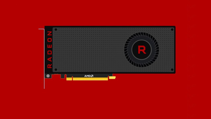 Красно-черная видеокарта на красном фоне (amd radeon, графическая карта, минималистичный, красный фон, 5k)