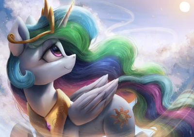 Prinzessin Celestia in Strahlendem Regenbogenprunk