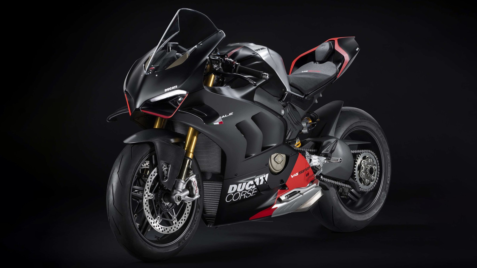 ducati panigale v4 sp2, black background, 2023, sports bikes, blackdark wallpaper