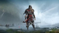 Eivor der Wikingerkrieger in der mystischen Landschaft von Assassin's Creed Valhalla