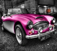 car, pink