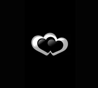 Intertwined Hearts on a Black Background