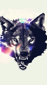 Fierce Illustration of an Angry Wolf