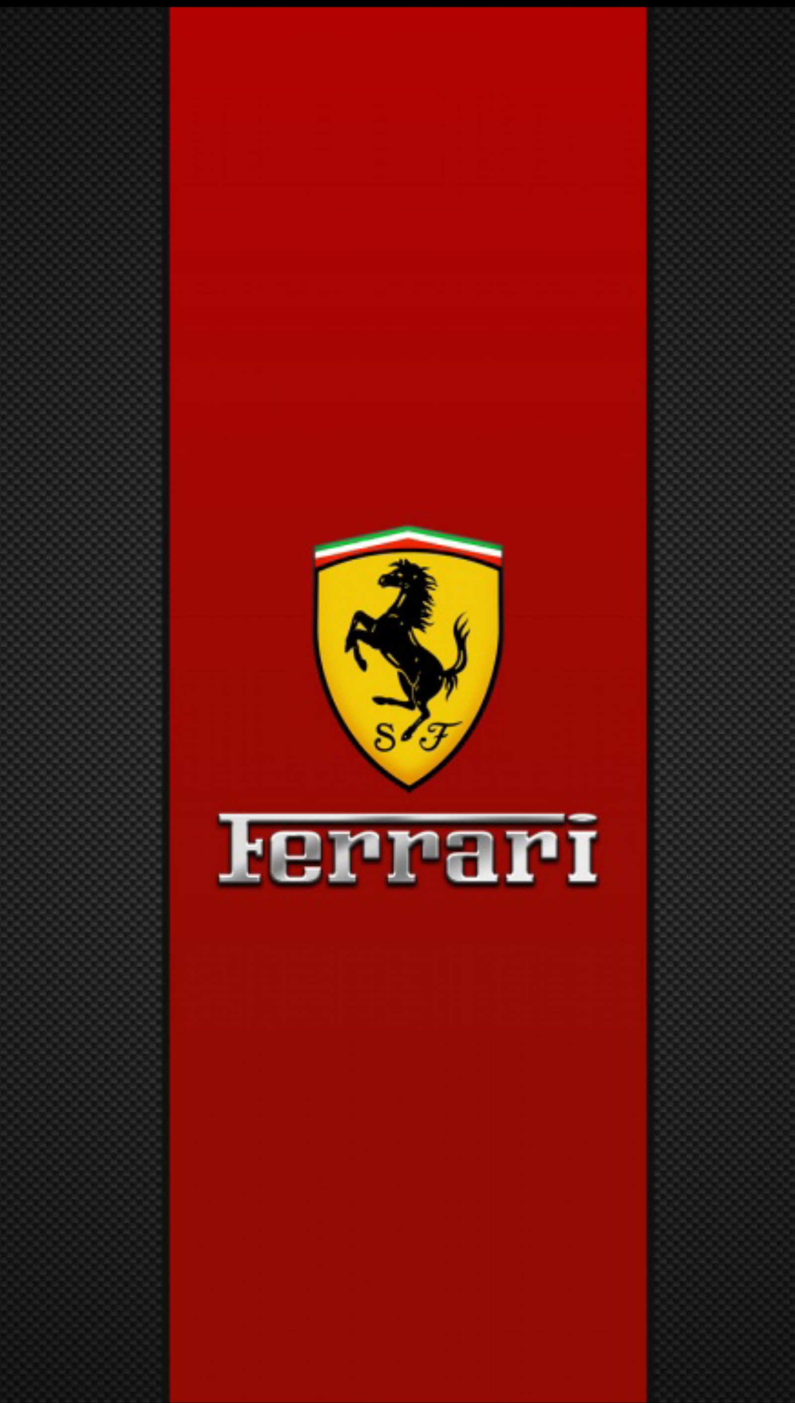 Ein rotes ferrari-logo auf schwarzem hintergrund (logo, scuderia)