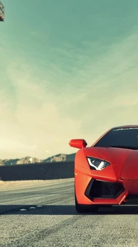 потрясающе, крутой, lamborghini, murcilago, красный