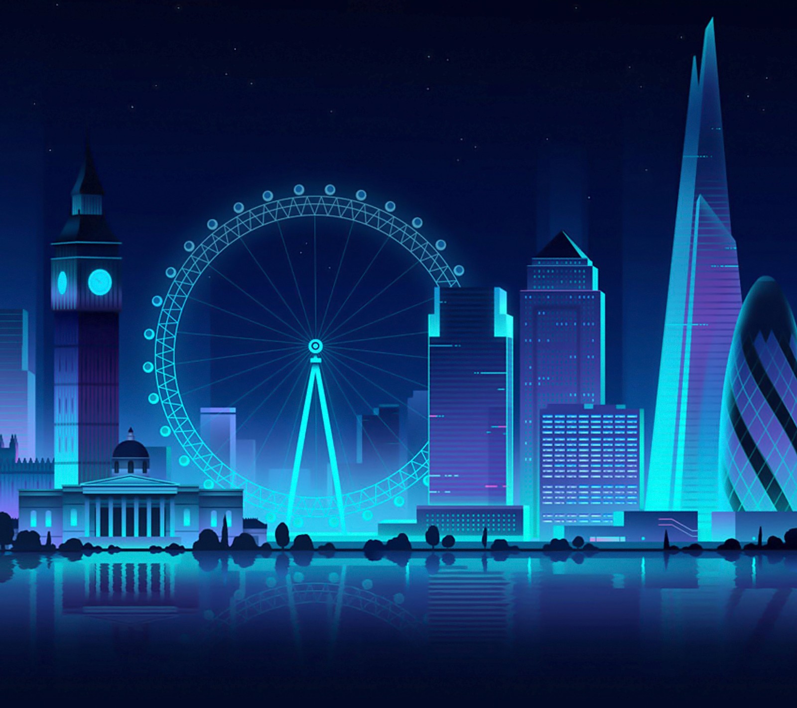 Lade big ben, stadtlandschaften, london eye, die essiggurke, the shard Hintergrund herunter