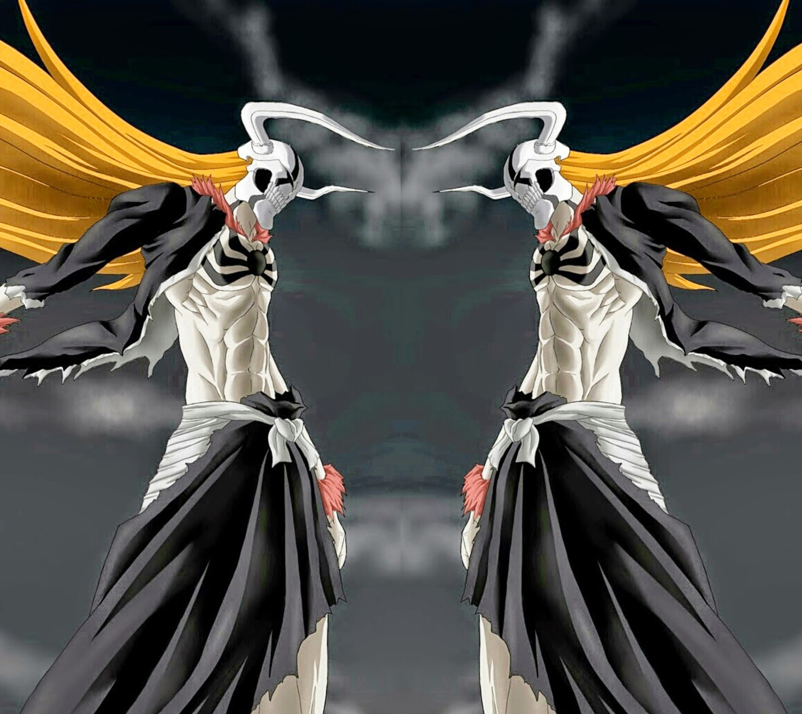 Image de style anime de deux anges féminins aux longs cheveux blonds (bleach, creux, ichigo, vasto lorde)