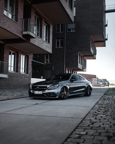 amg, negro, c63s, coche, hd