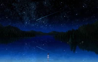 night sky, anime, nature, night, atmosphere wallpaper