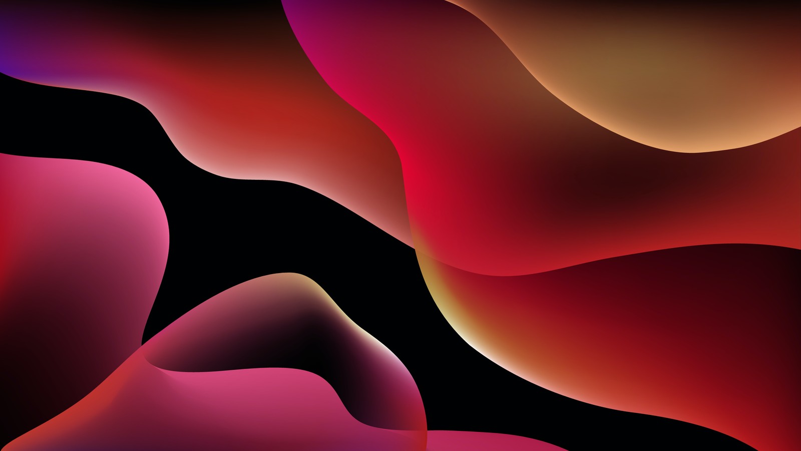 Abstract background with colorful shapes and lines (blob background, ios, stock, orange, curves)