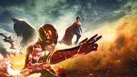 the flash, 8k, barry allen, supergirl, batman wallpaper