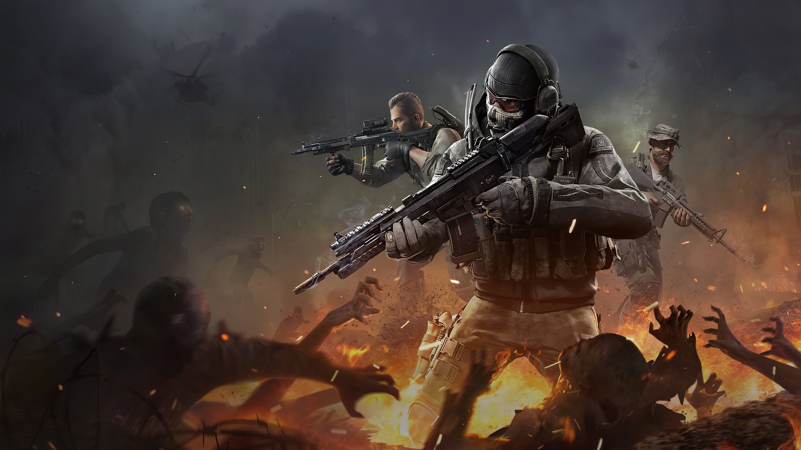 Lade call of duty mobile, codm, kabeljau, videospiel, geist Hintergrund herunter