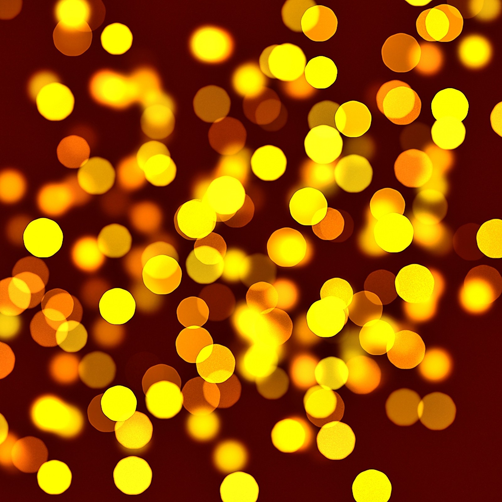 Un primer plano de un grupo de luces amarillas sobre un fondo rojo (bokeh, ligero, iluminación, amarillo, naranja)