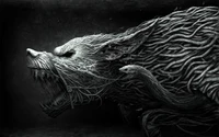 monochrome mode, black and white, snout, teeth, aggression wallpaper