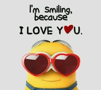 dibujos animados, lindo, corazones, te quiero, minion