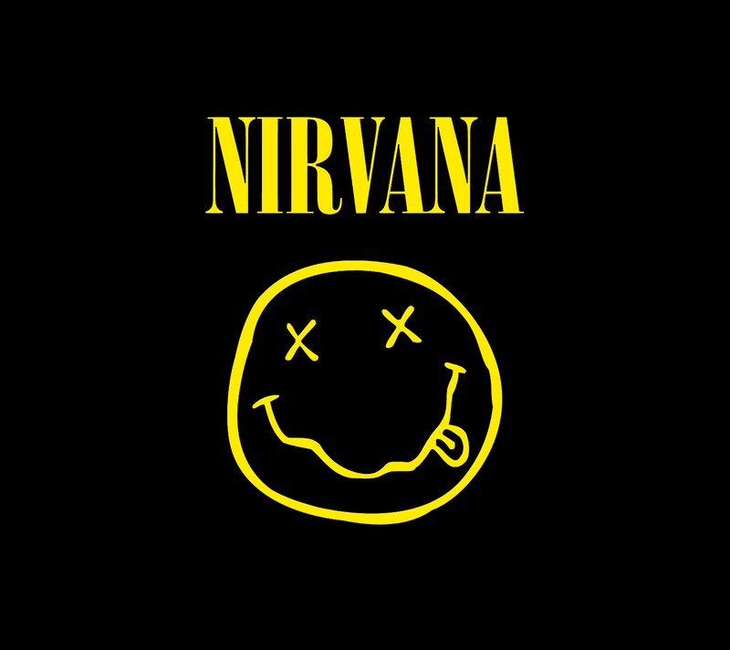 Изображение смайлика с надписью нирвана (1990 е, гранж, grunge, курт кобейн, kurt cobain)