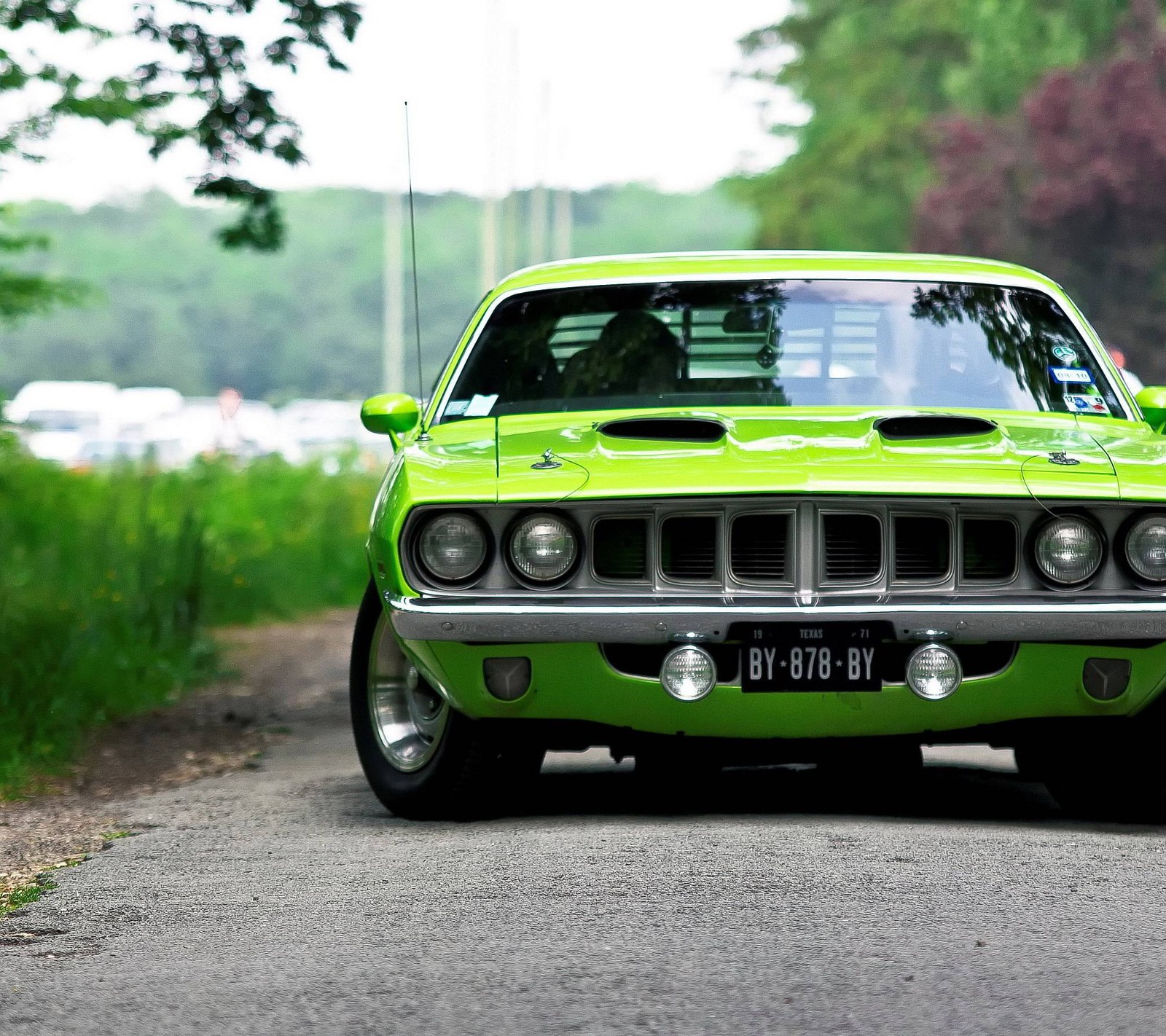 Lade barracuda, grüne autos, hd, plymouth Hintergrund herunter