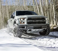 amérique, ford, raptor, argent, neige