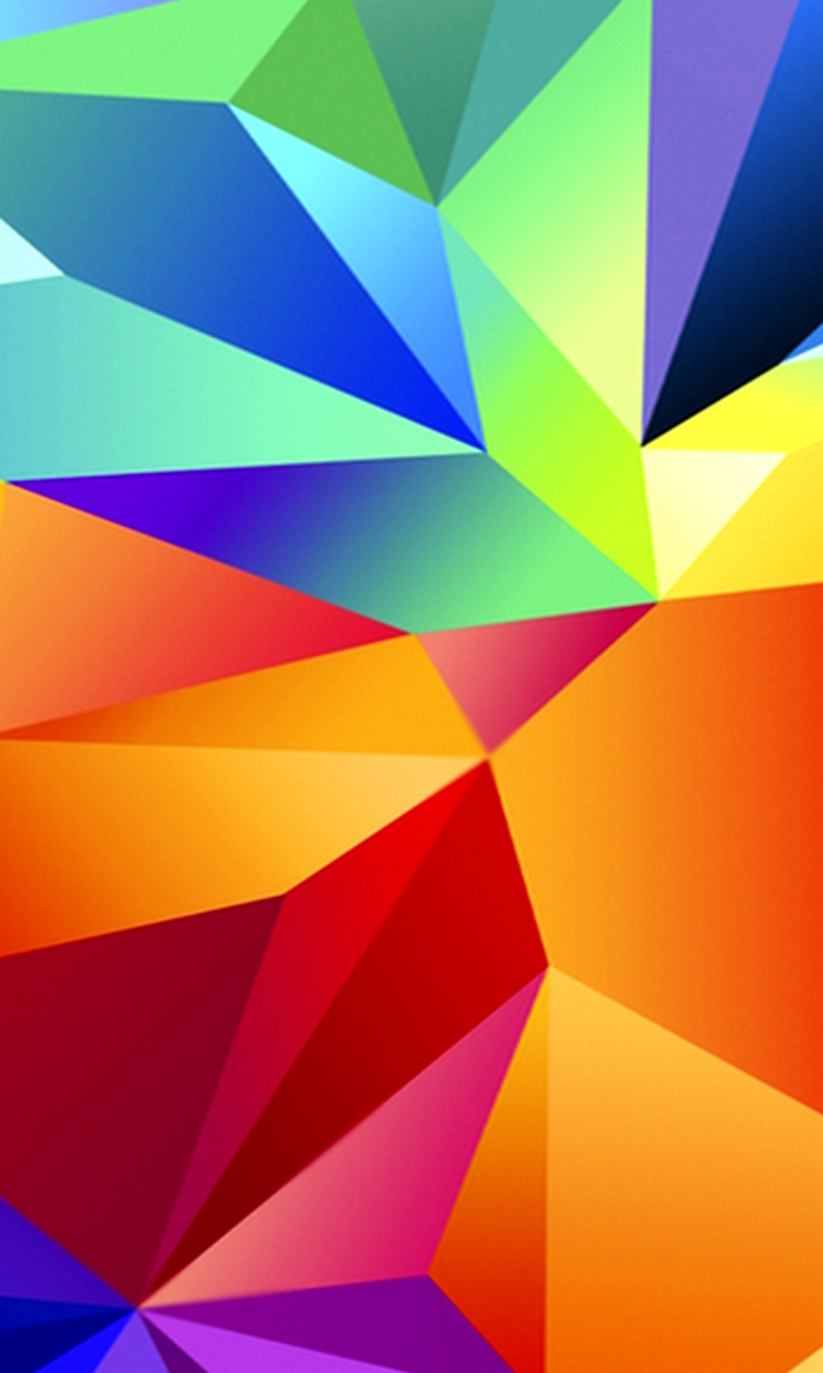 A close up of a colorful abstract background with triangles (3d, abstract, colorful, new, samsung)