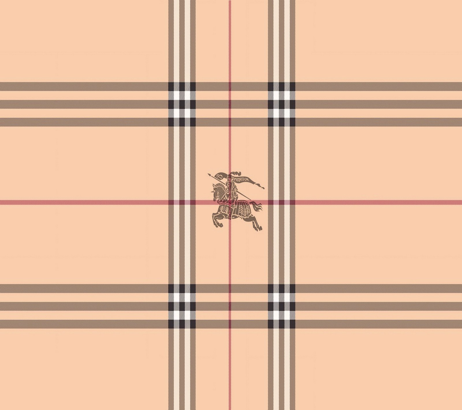 Papel de parede xadrez em bege (burberry, label pattern logo)