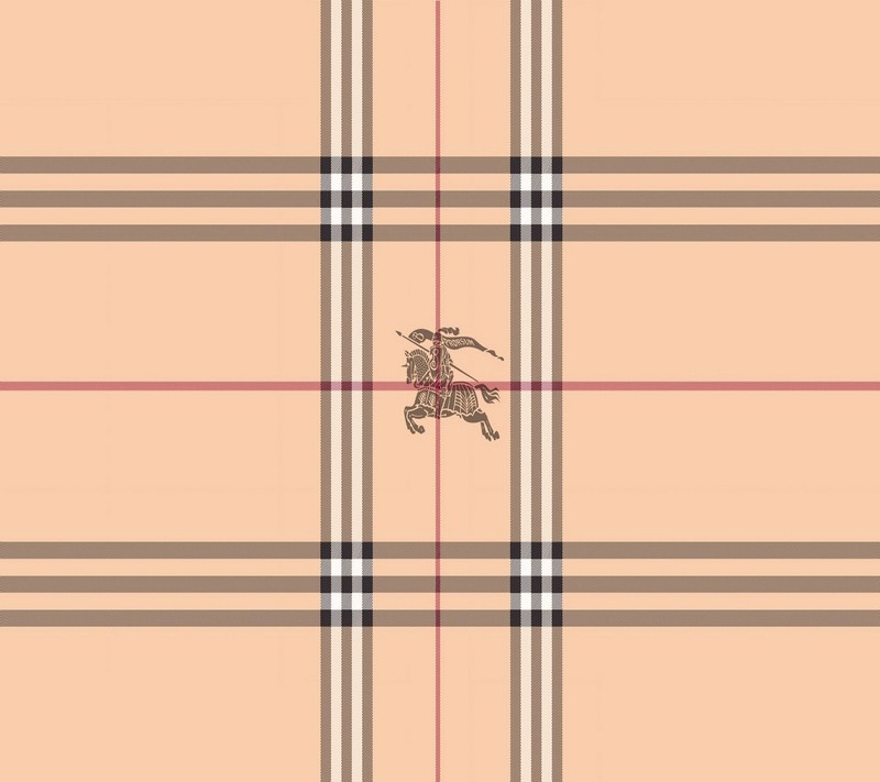 Обои в бежевом цвете с клетчатым узором (бёрбери, burberry, label pattern logo)