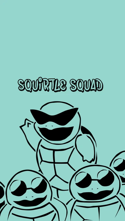 Squirtle Squad avec des lunettes de soleil