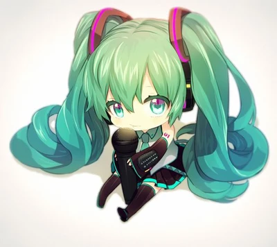 anime, chibi, lindo, hatsune, miku