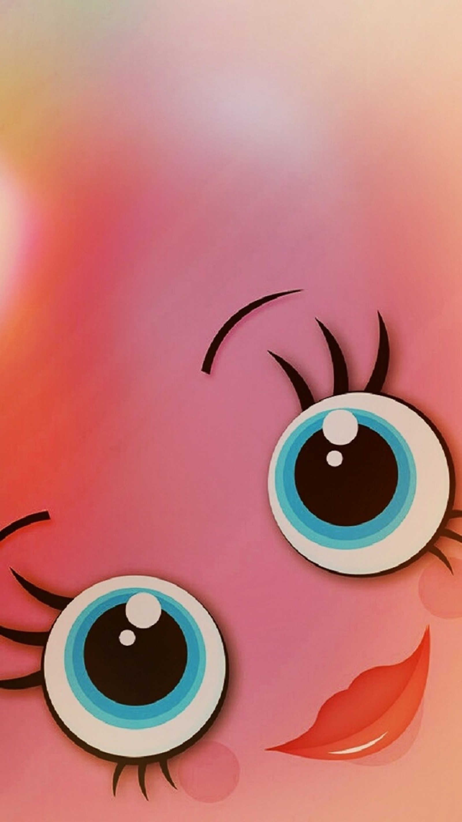 There is a cartoon face with two big eyes and a leaf (cute wallpaper, love smiley)