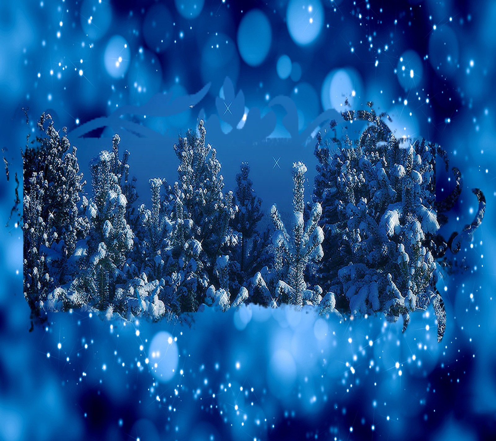 A close up of a snow covered forest with lots of snow (winter, wonderland)